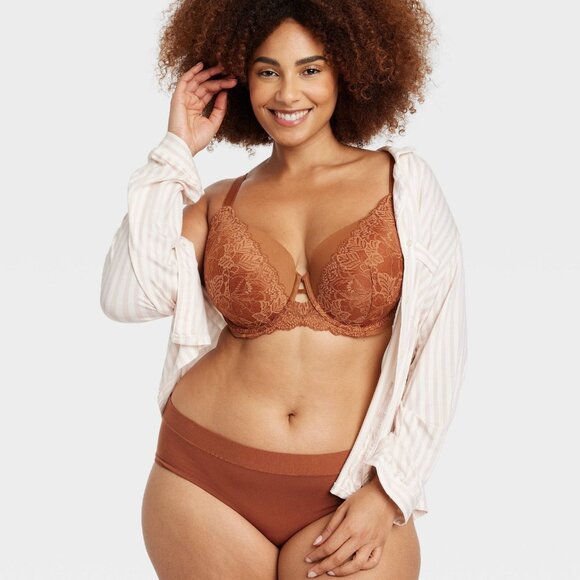 44DD - Womens Lightly Lined Balconette Bra - Auden - Brown - Picture 1 of 3